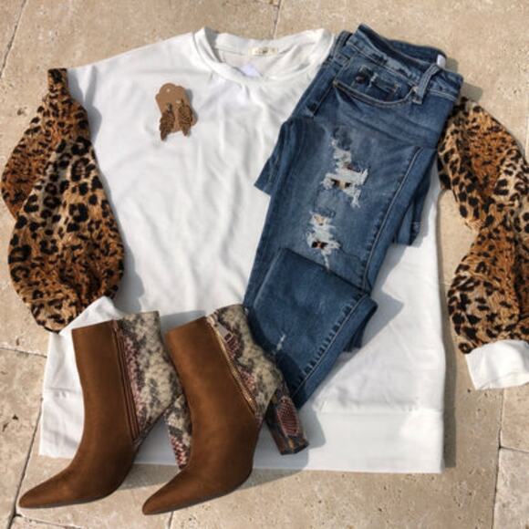 [H417] Brown Suede Snakeskin Boots, Size 37 - Picture 8 of 11